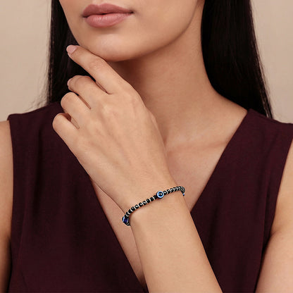 Silver Old School Nazar Bracelet