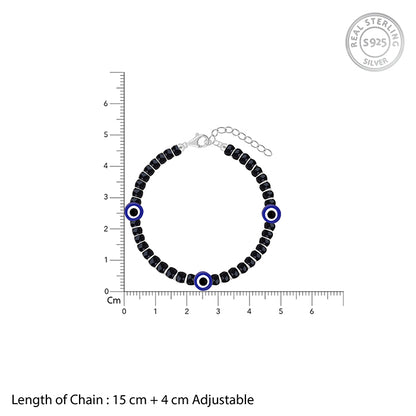 Silver Old School Nazar Bracelet