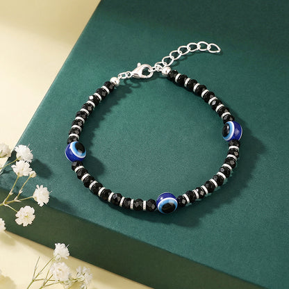 Silver Old School Nazar Bracelet