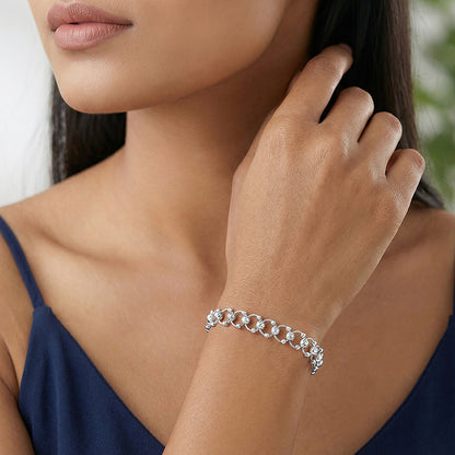 Silver Bejeweled Bracelet