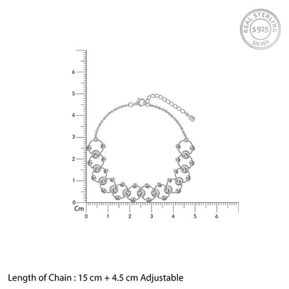 Silver Bejeweled Bracelet