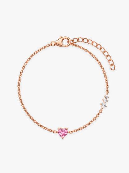 Rose Gold Pinky Heart Bracelet