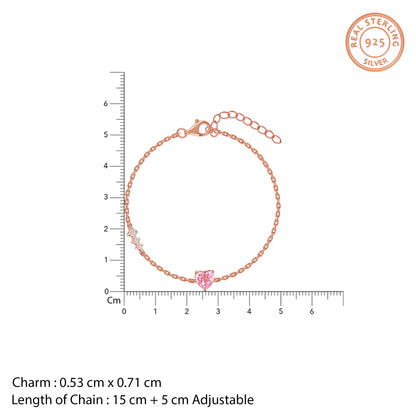 Rose Gold Pinky Heart Bracelet