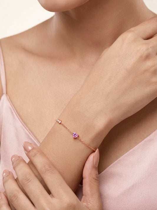 Rose Gold Pinky Heart Bracelet