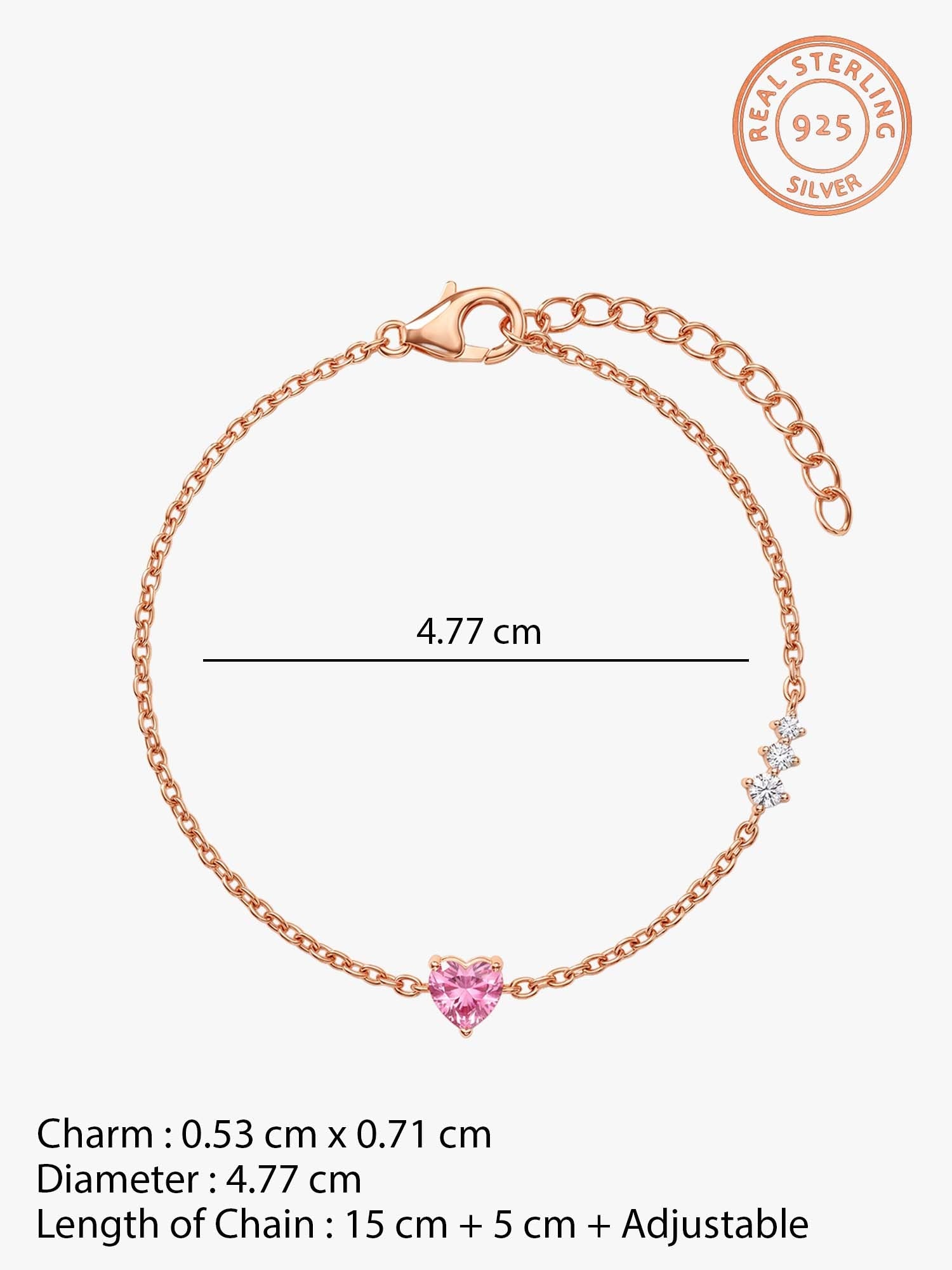 Rose Gold Pinky Heart Bracelet