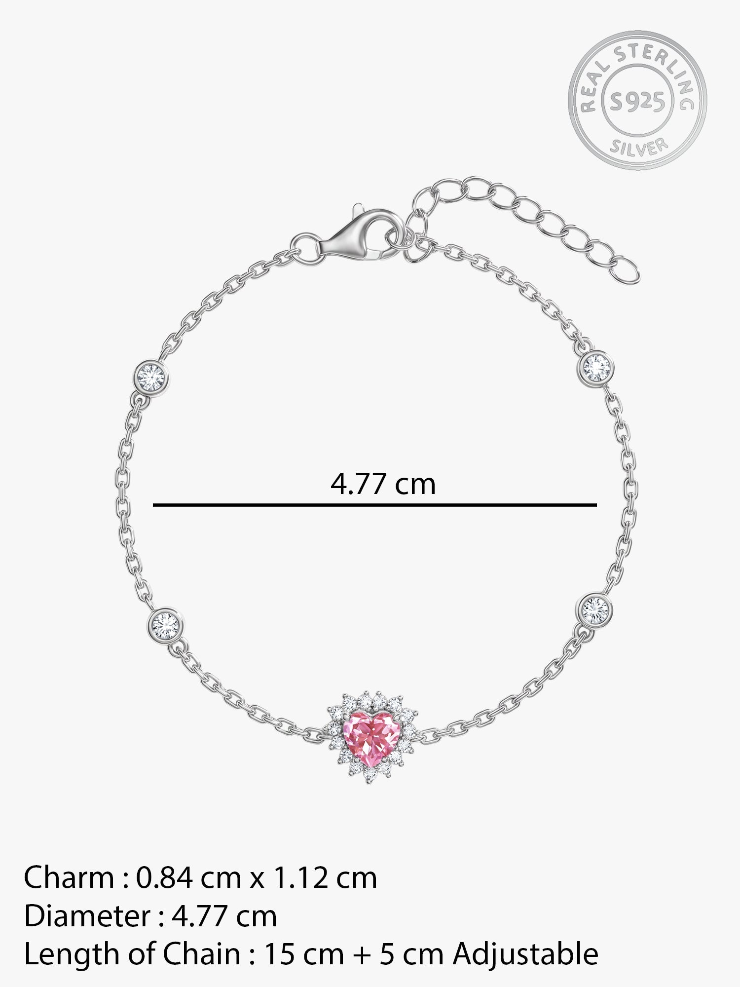 Silver Heart of Light Bracelet