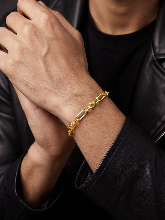 Golden Titan Link Bracelet For Him