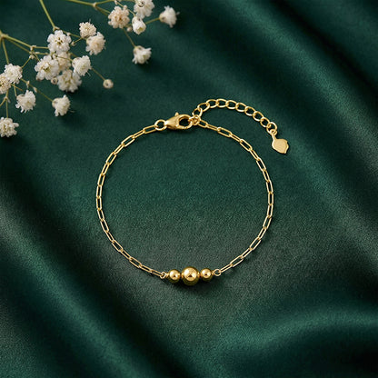 Golden Glowing Beads Bracelet