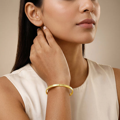 Golden Chevron Cuff Bracelet