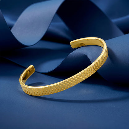 Golden Chevron Cuff Bracelet