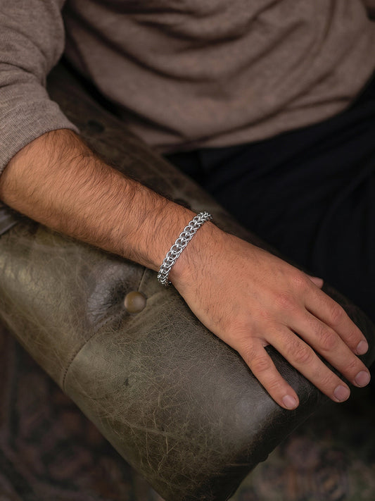 Silver Subtle Drip Bracelet For Him