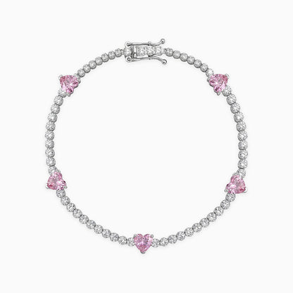 Silver Pink Halo Bracelet