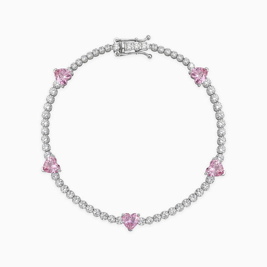 Silver Pink Halo Bracelet