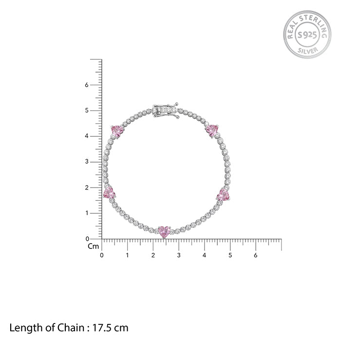 Silver Pink Halo Bracelet