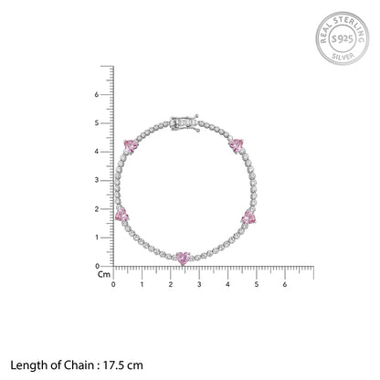 Silver Pink Halo Bracelet