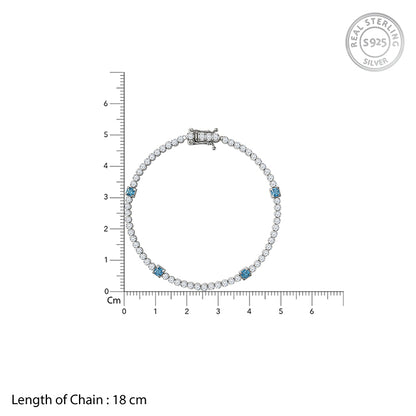 Silver Subtle Shine Tennis Bracelet (Size 18 cm)