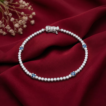 Silver Subtle Shine Tennis Bracelet (Size 18 cm)