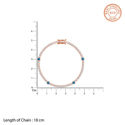 Rose Gold Shiney Tennis Bracelet (Size 18 cm)
