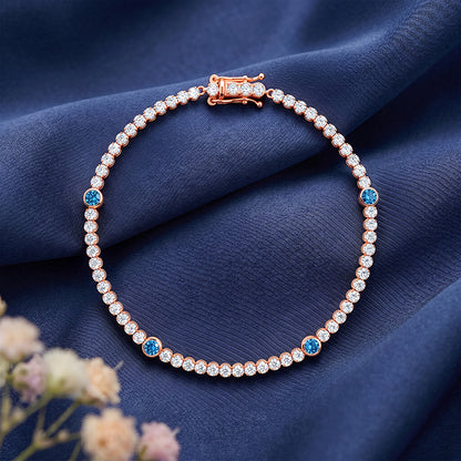 Rose Gold Shiney Tennis Bracelet (Size 18 cm)