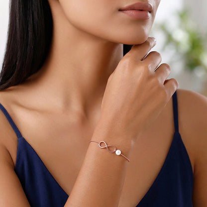 Rose Gold Pearl to Eternity Bracelet