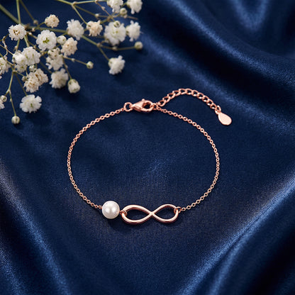 Rose Gold Pearl to Eternity Bracelet