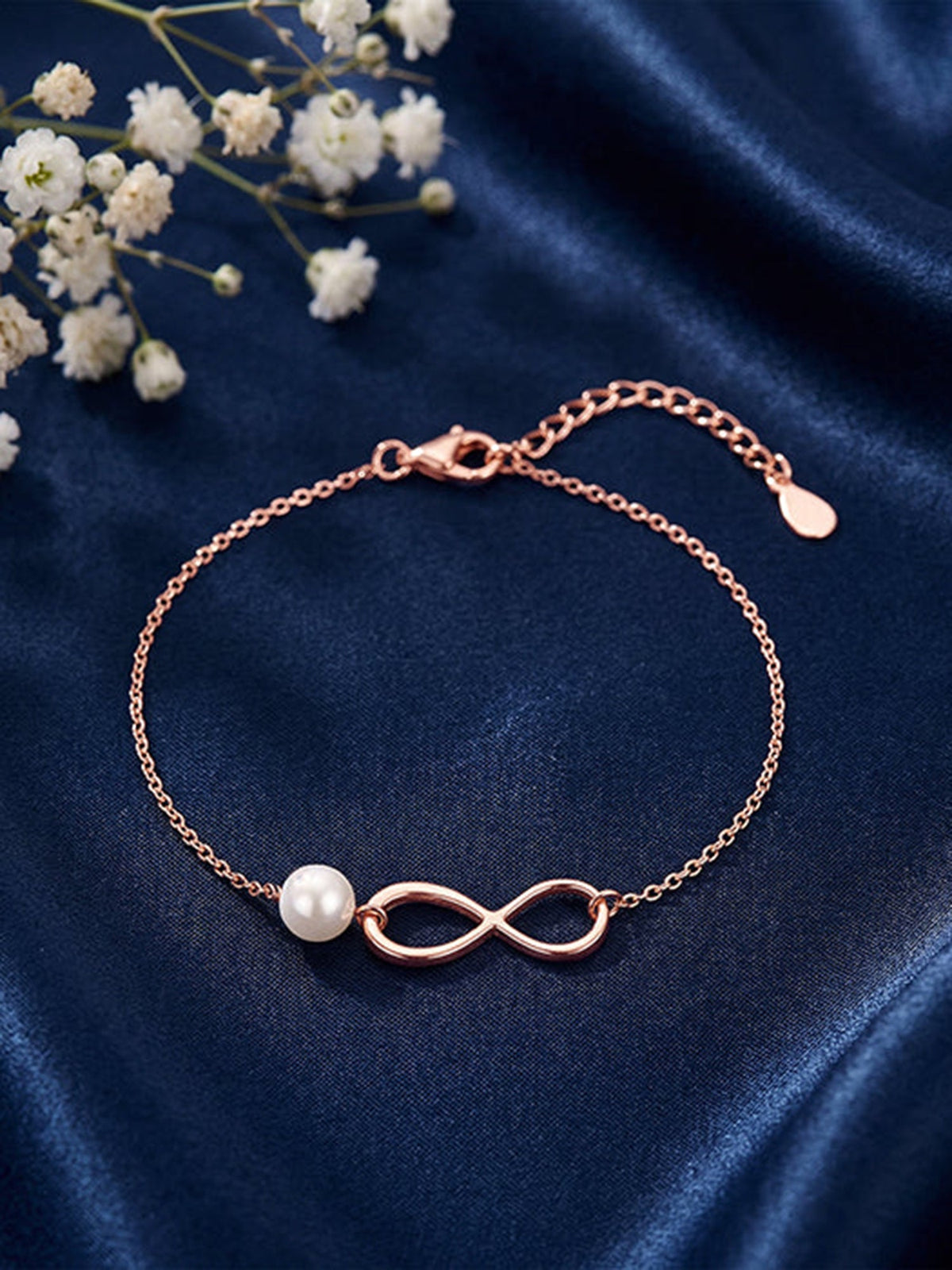 Rose Gold Pearl to Eternity Bracelet