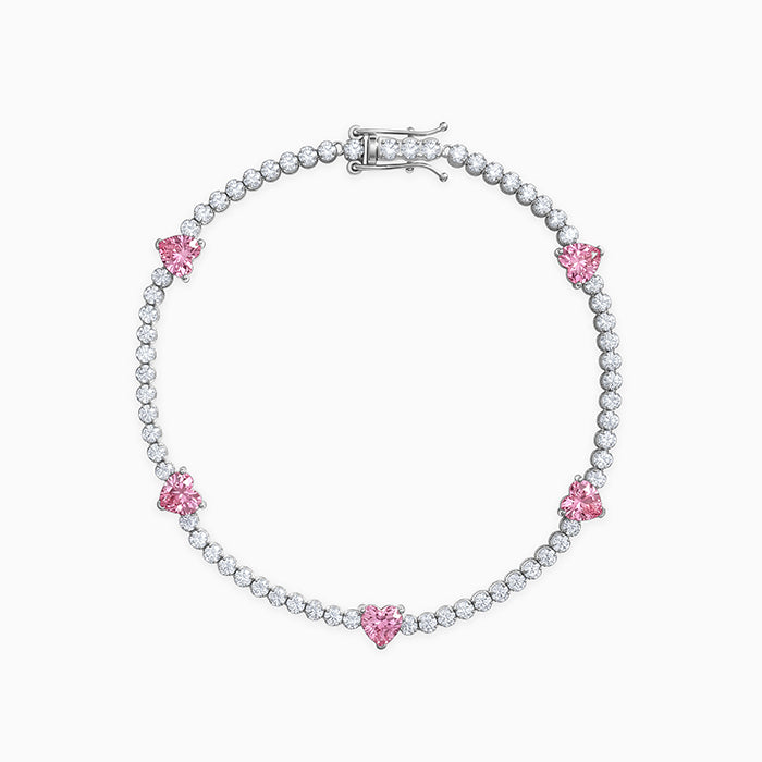 Silver Pink Halo Bracelet – GIVA