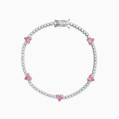 Silver Pink Halo Bracelet