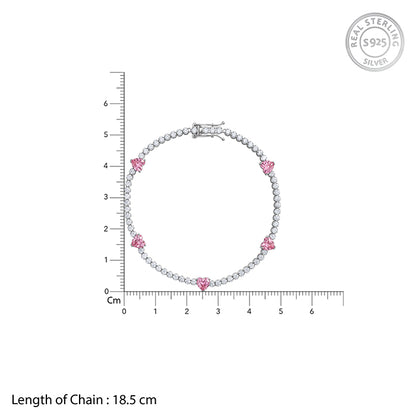 Silver Pink Halo Bracelet