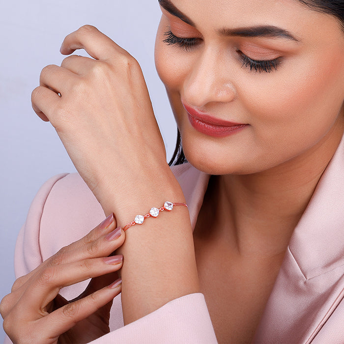 Rose Gold Sparkling Zircon Bracelet - view 3
