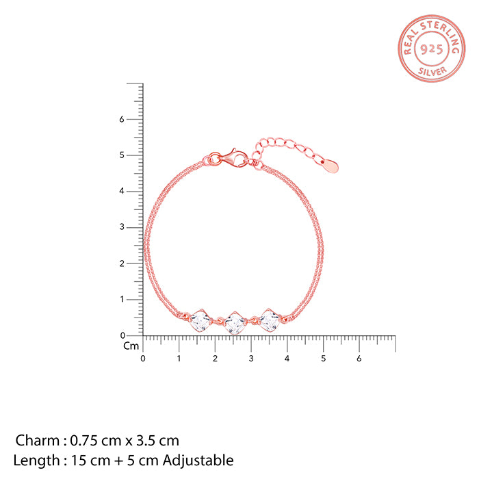 Rose Gold Sparkling Zircon Bracelet - view 4