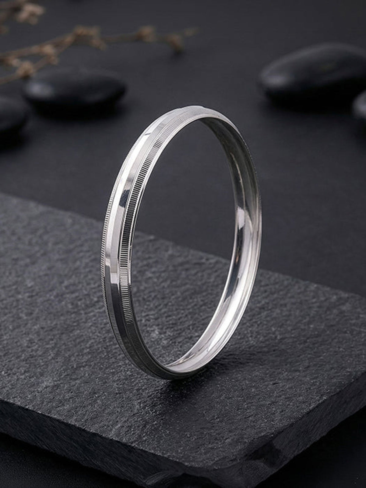 Silver Jaswinder Kada For Him (Size 2.6)