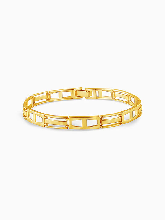 Golden Jazzy Link Bracelet For Him