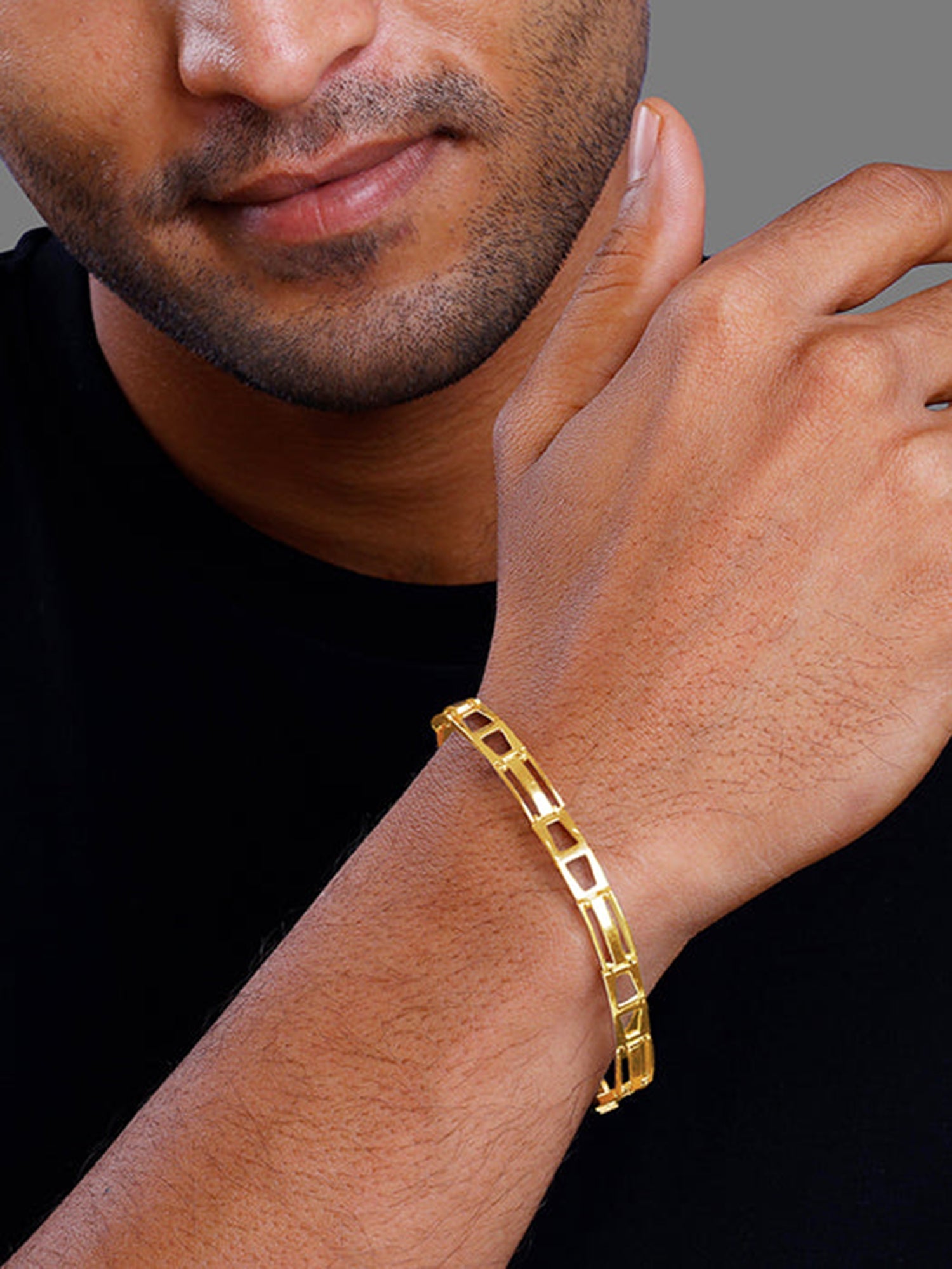 Golden Jazzy Link Bracelet For Him