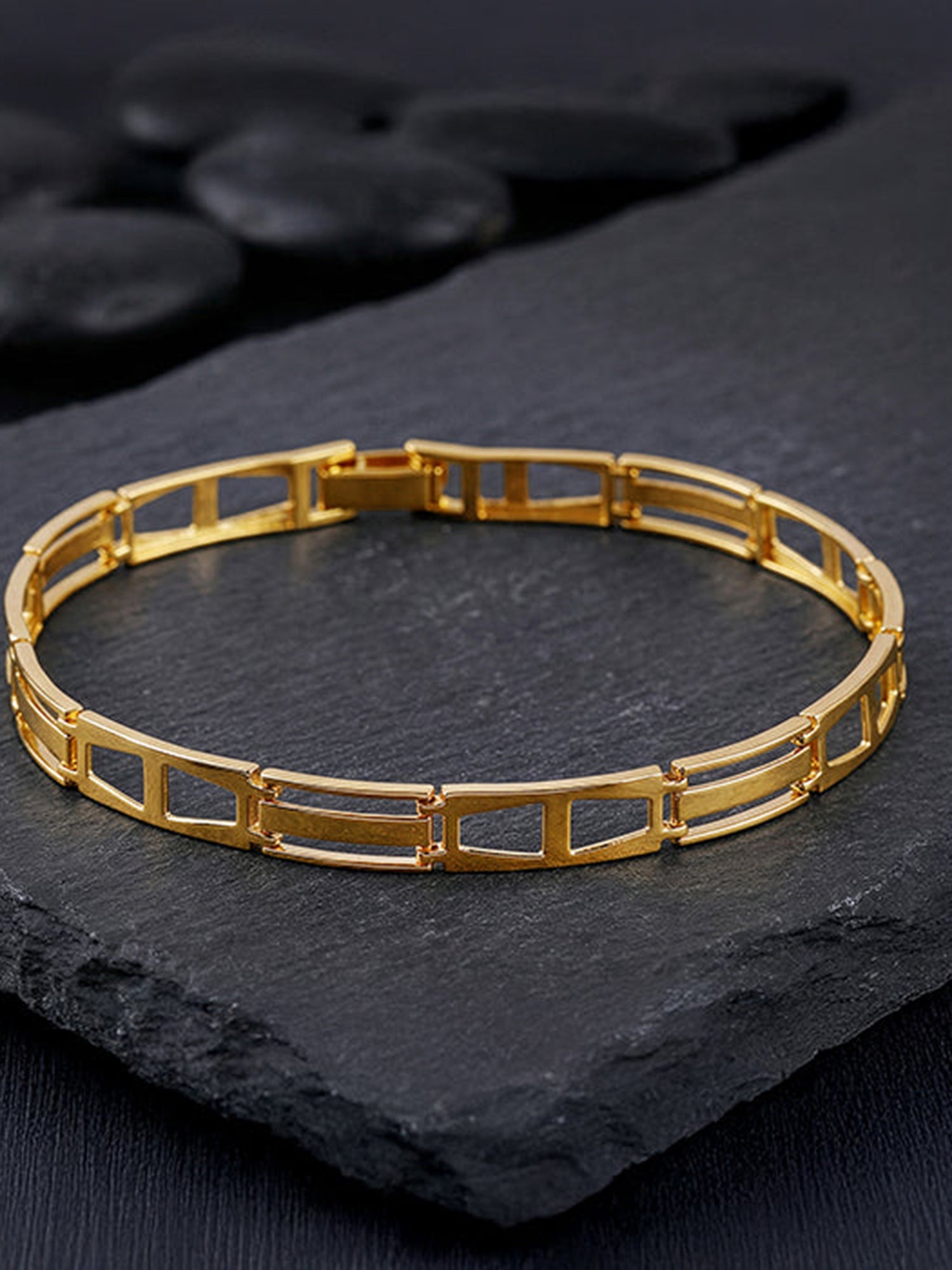 Golden Jazzy Link Bracelet For Him