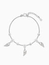 Silver Zircon Winged Charm Bracelet
