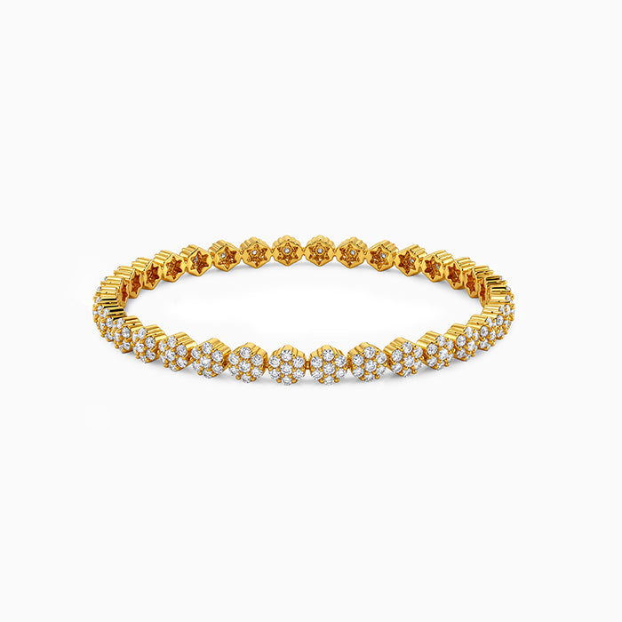 Golden Flower Cluster Bangle (Size 2.4)