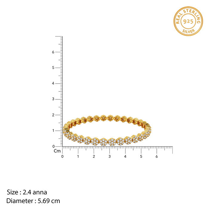Golden Flower Cluster Bangle (Size 2.4)
