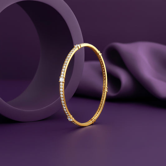 Golden Linear Spark Bangle (Size 2.4)