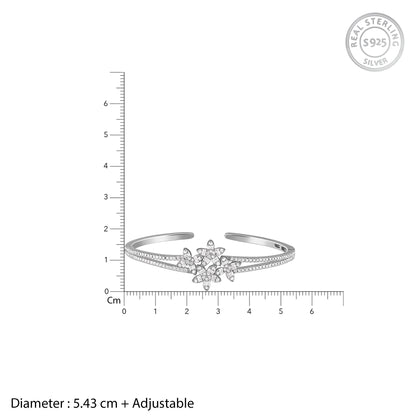 Silver Kensington Flora Cuff Bracelet