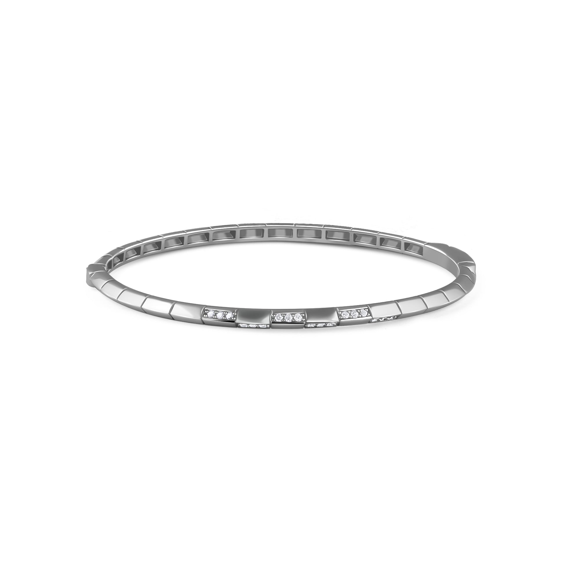 Silver Monaco Bangle Bracelet