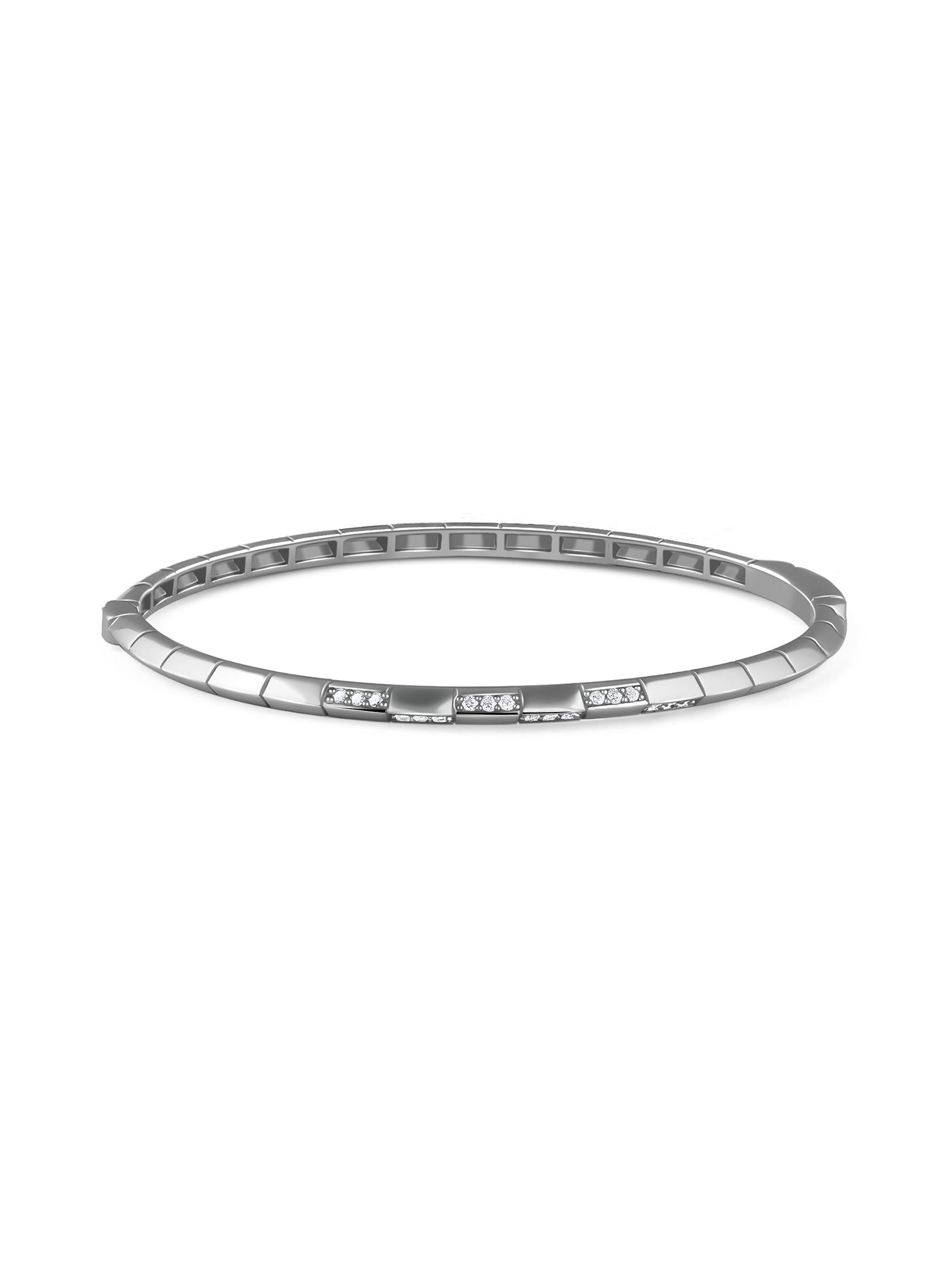 Silver Monaco Bangle Bracelet