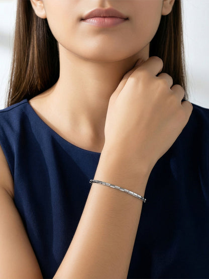 Silver Monaco Bangle Bracelet