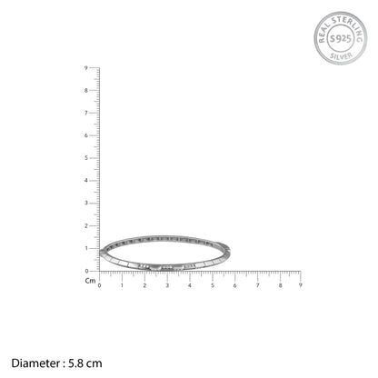 Silver Monaco Bangle Bracelet