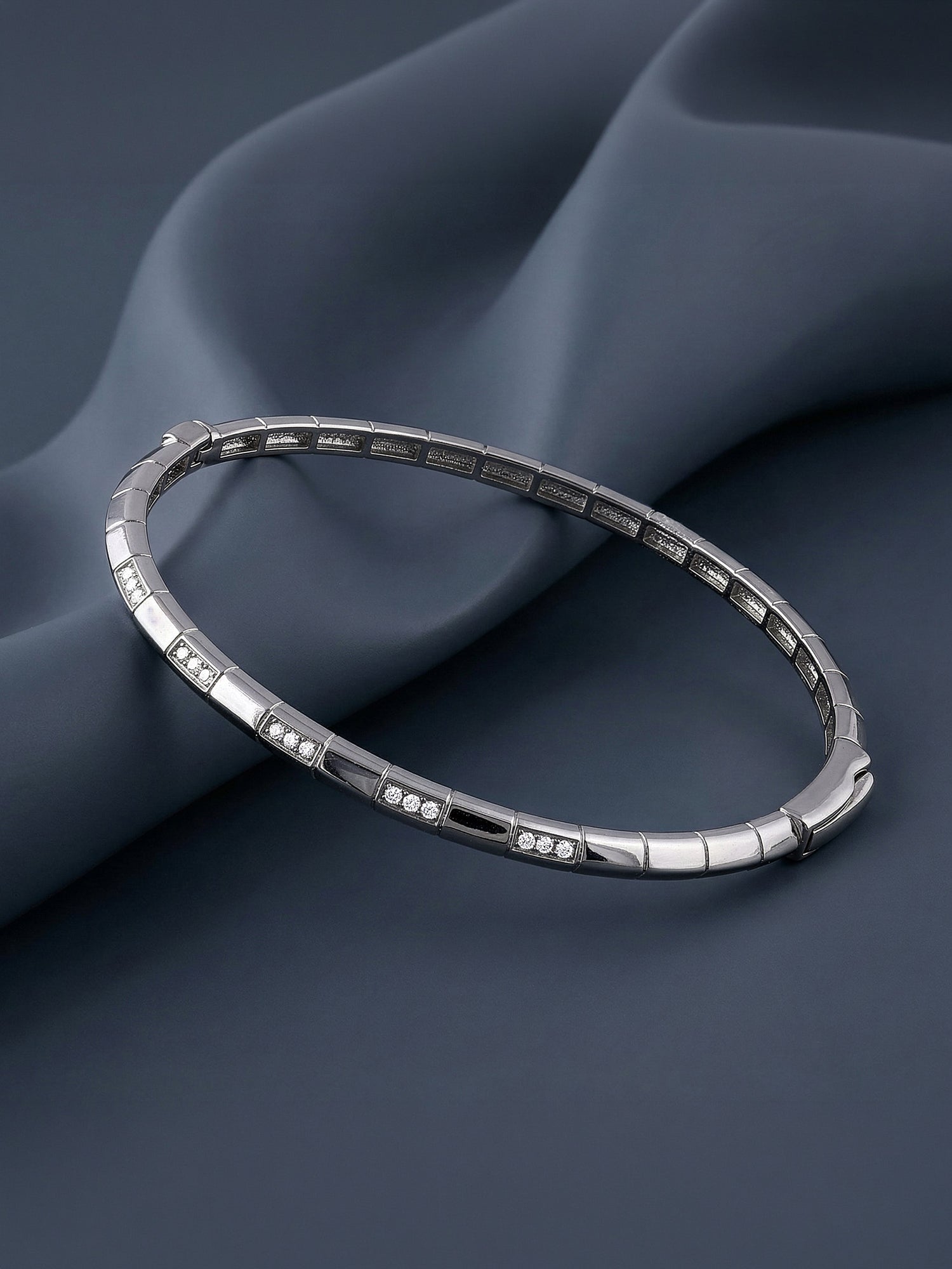 Silver Monaco Bangle Bracelet