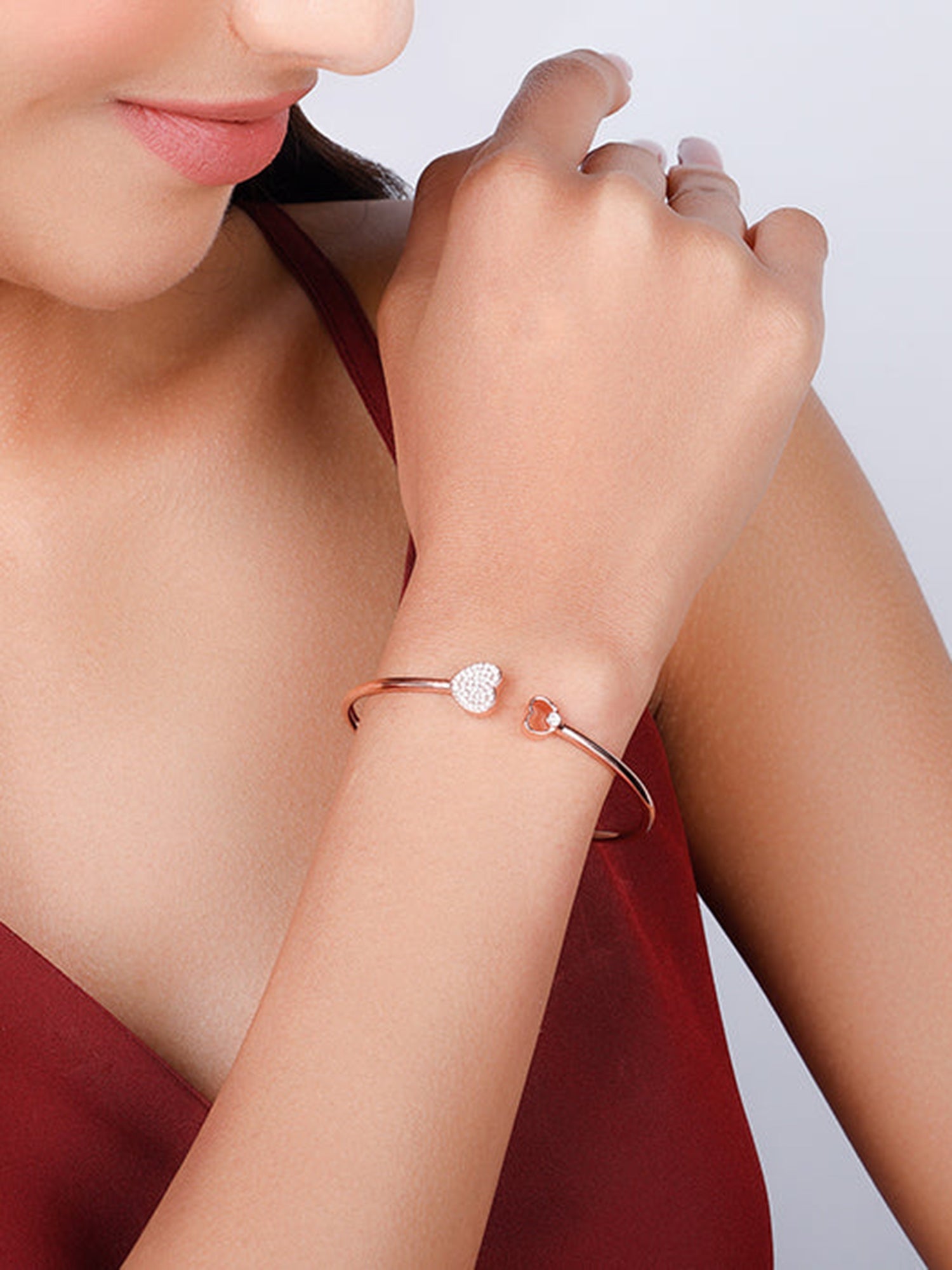 Rose Gold Dual Heart Bracelet