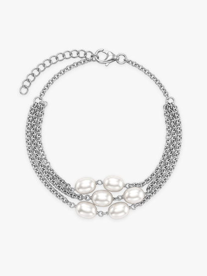Silver Monroe Pearl Bracelet