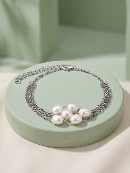 Silver Monroe Pearl Bracelet