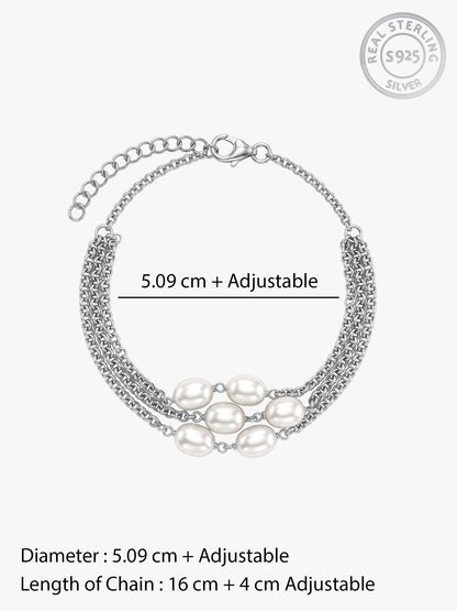 Silver Monroe Pearl Bracelet