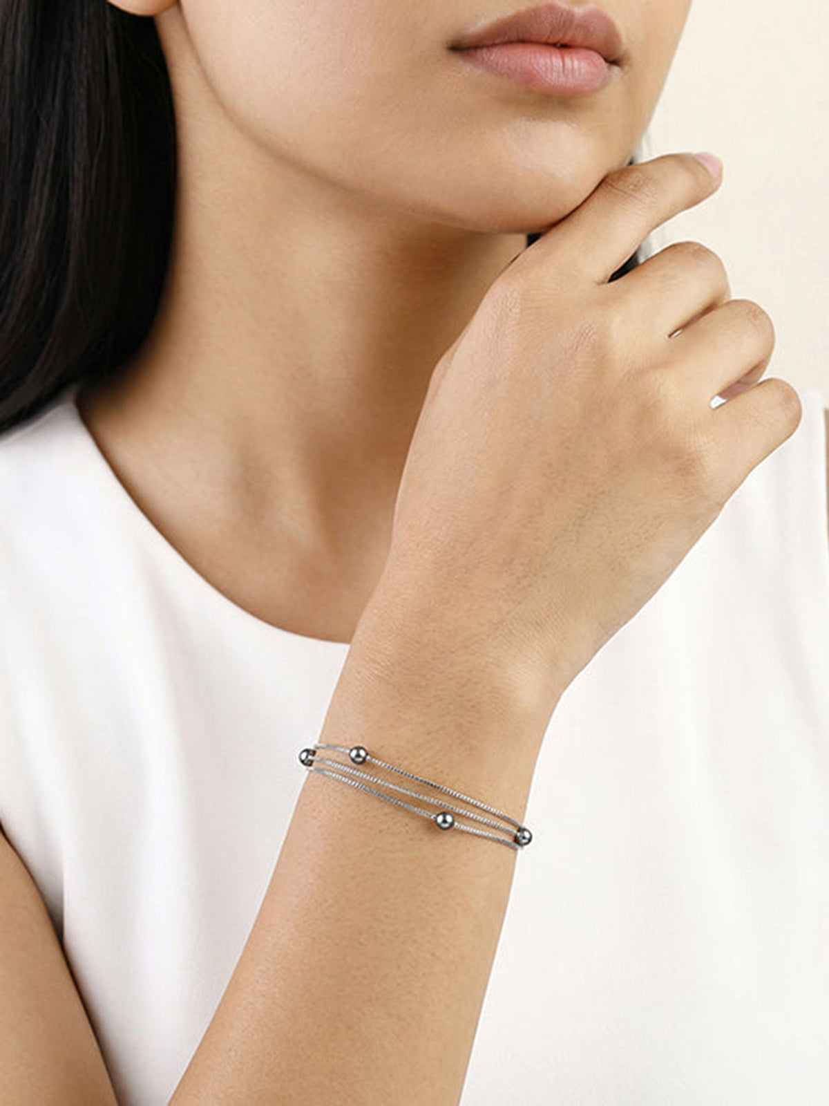 Silver Jennifer Pearl Bracelet